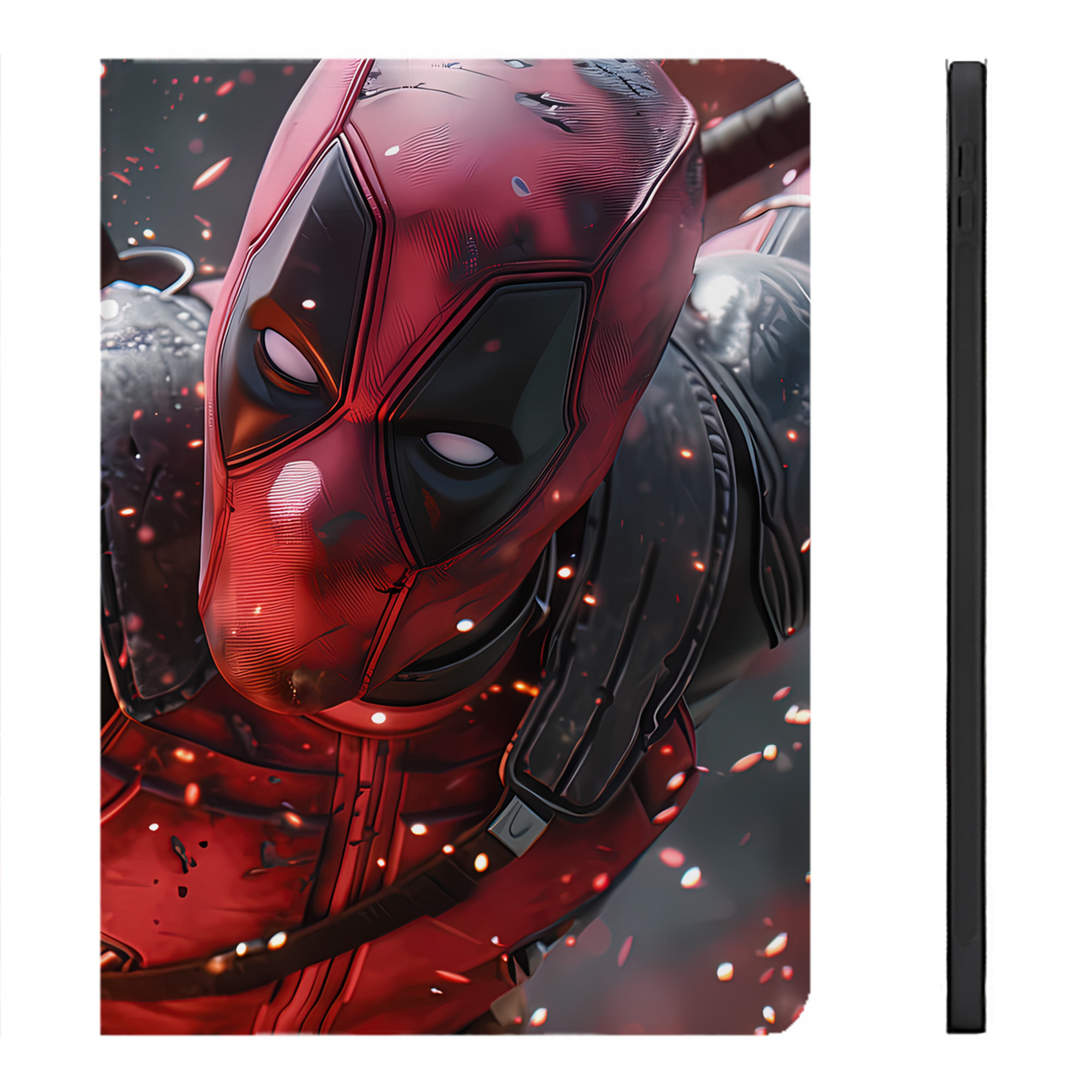 （画像用） Deadpool デッドプール IPadケース ペンホルダー付き ブックスタイルデザイン